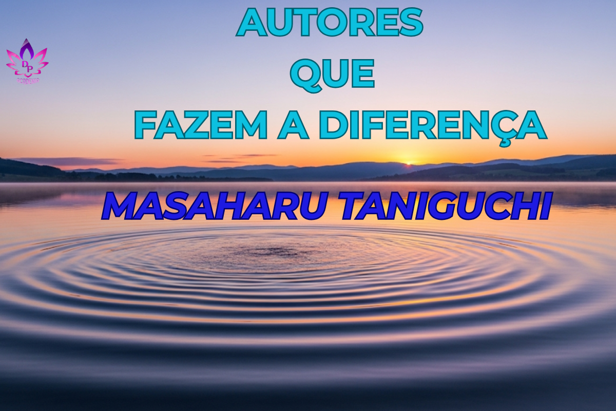 "Imagem conceitual serena de ondas suaves num lago calmo ao amanhecer, representando o autor Masaharu Taniguchi e seus ensinamentos sobre paz interior e a filosofia Seicho-No-Ie."