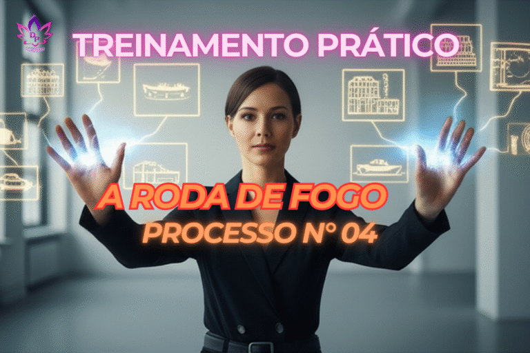 Ilustração da técnica **Roda do Foco** (Processo 04 de Abraham Hicks). Mulher manifestando alívio, representando a mudança de vibração em assuntos difíceis.