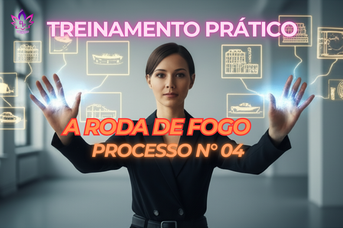 Ilustração da técnica **Roda do Foco** (Processo 04 de Abraham Hicks). Mulher manifestando alívio, representando a mudança de vibração em assuntos difíceis.