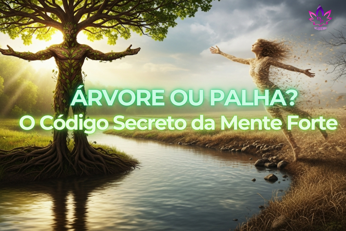magem de uma árvore plantada (símbolo do Salmo 1) com raízes que se conectam a padrões cerebrais, ilustrando o poder da **Salmo 1 Neuroplasticidade** na construção da prosperidade.