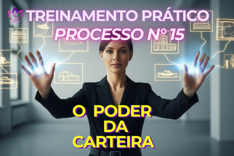 Ilustração do **Poder da Carteira** (Processo 15 de Abraham Hicks). Mulher manifestando abundância, representando a sensação de prosperidade.