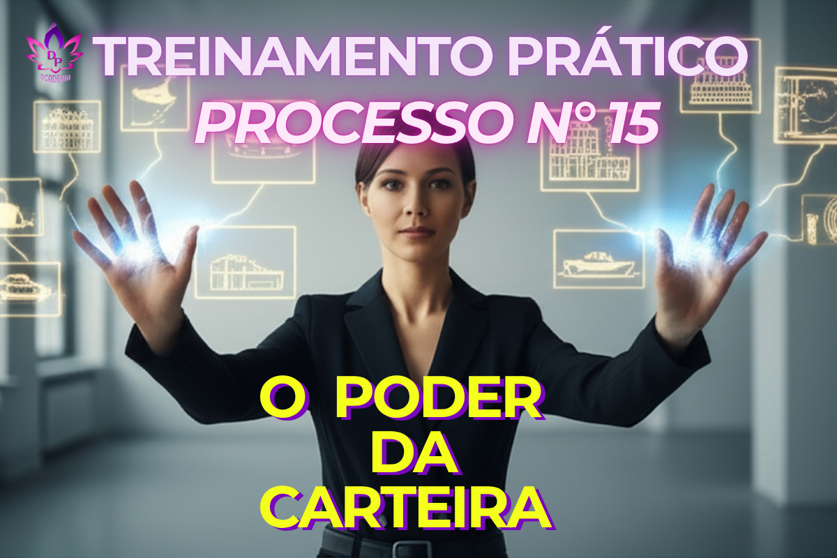 Ilustração do **Poder da Carteira** (Processo 15 de Abraham Hicks). Mulher manifestando abundância, representando a sensação de prosperidade.