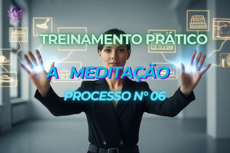 Guia prático da **meditação para quem não consegue meditar**, do Processo 06 de Abraham Hicks. Imagem de mulher manifestando paz e calma.
