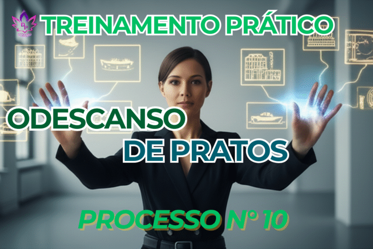 Imagem do Processo 10 de Abraham Hicks, O Descanso de Pratos. Mulher manifestando alívio e leveza, representando a técnica de delegar tarefas para o Universo.