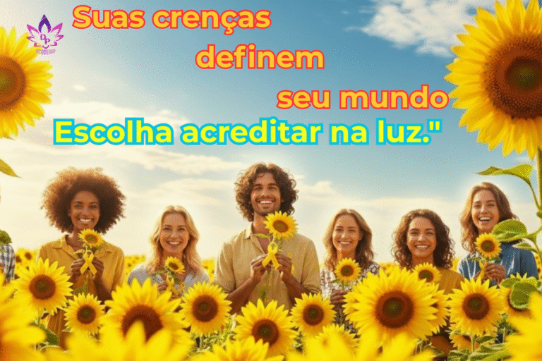 Grupo de jovens sorrindo em um campo de girassóis, representando a esperança e a valorização da vida no Setembro Amarelo.