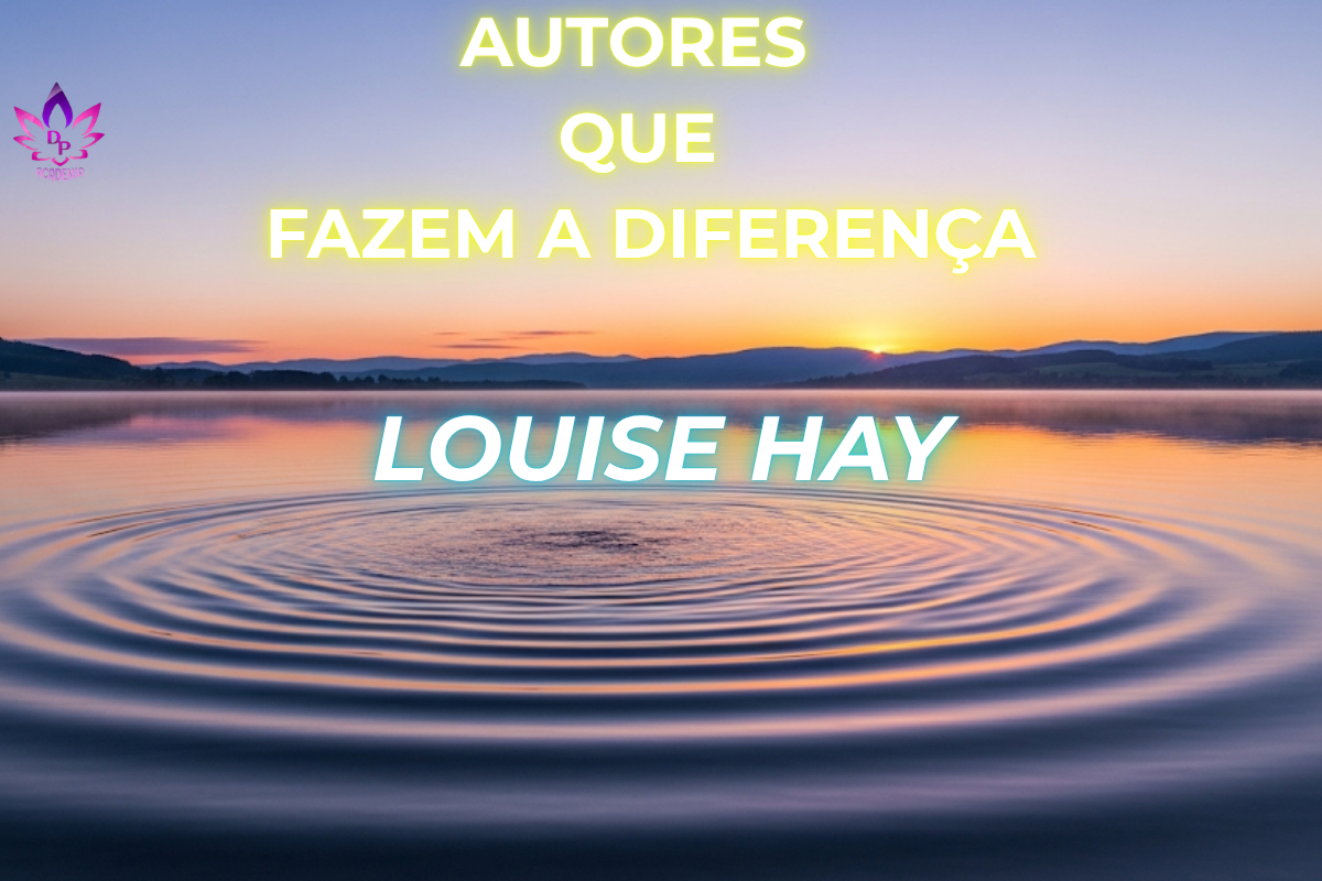 Retrato inspirador de Louise Hay, pioneira do movimento de autoajuda, simbolizando seu legado de amor-próprio e o poder da cura pelo pensamento positivo.