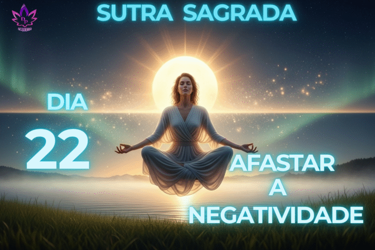 Sutra Sagrada Dia 22 - Imagem mística de meditação para Afastar Negatividade.