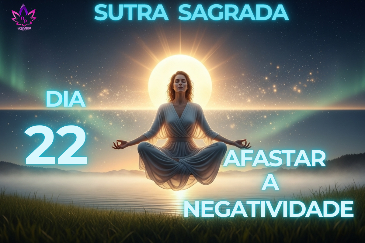 Sutra Sagrada Dia 22 - Imagem mística de meditação para Afastar Negatividade.