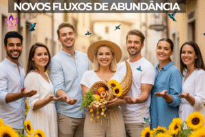 Novos Fluxos de Abundância: Grupo recebendo Riqueza com Cornucópia