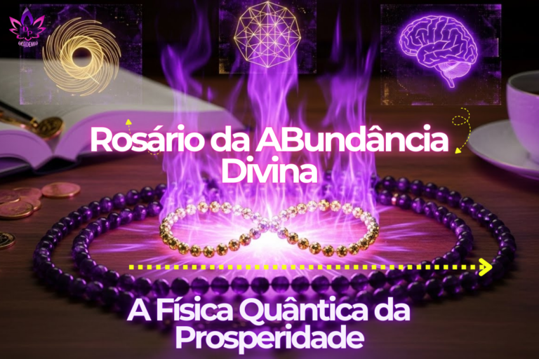 Aprenda o Rosário da Abundância Saint Germain para transmutar sua realidade financeira. Prática completa com áudio e a ciência da reprogramação mental agora.