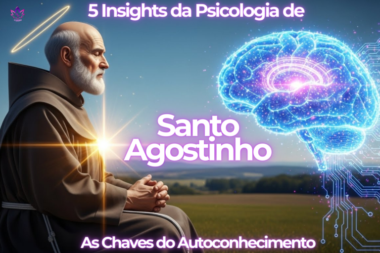 Representação fotorrealista da Psicologia de Santo Agostinho unindo fé e neurociência moderna