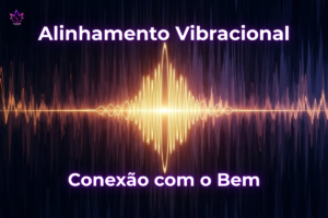 Sintonia com a Fonte: Representação visual de uma frequência vibracional alinhada e brilhante.