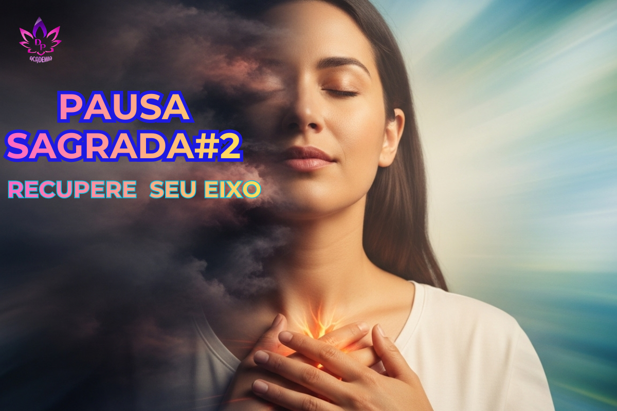 Mulher praticando a Pausa Sagrada no estresse para recuperar o eixo emocional e a clareza mental em 2026.