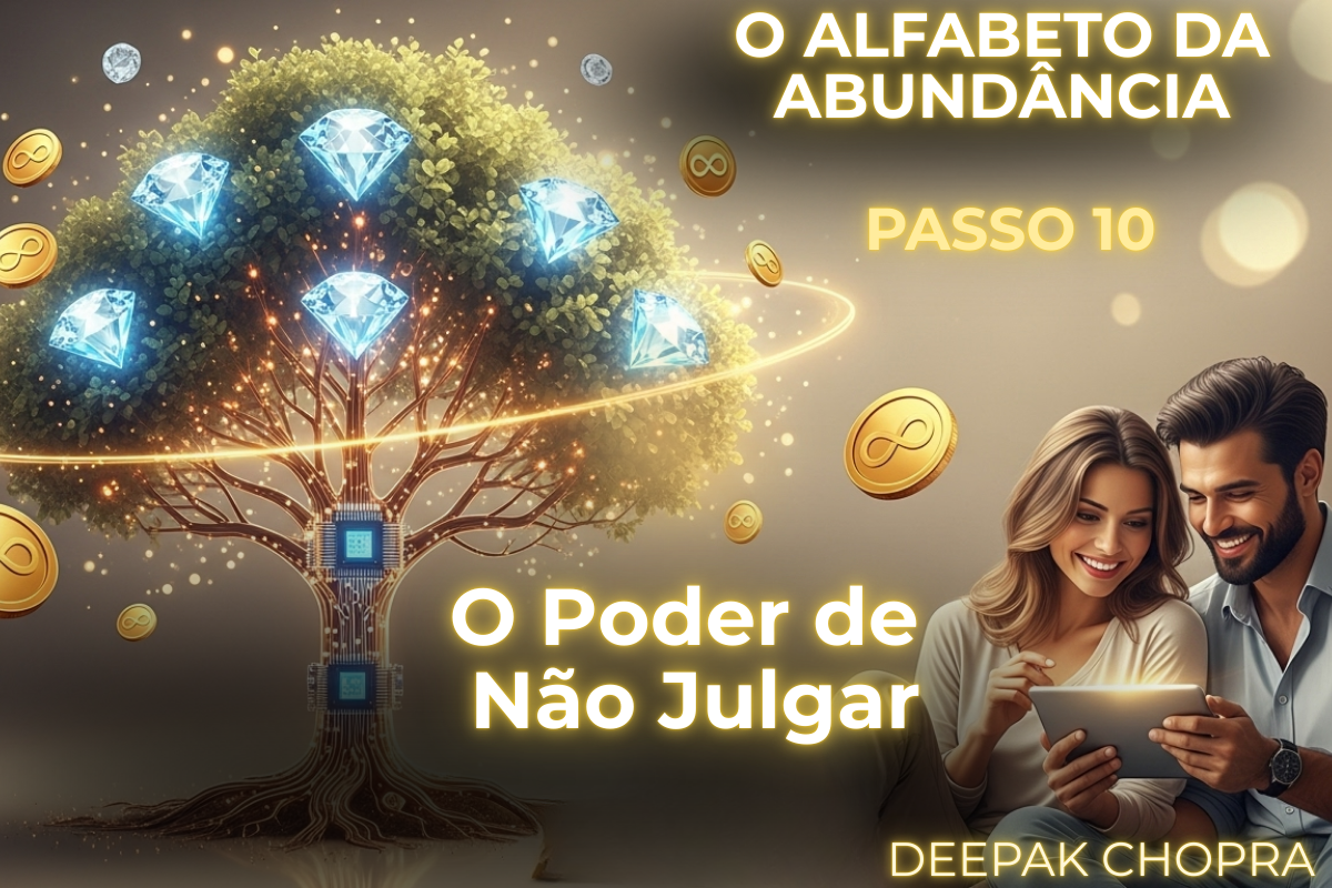 Zaira e Táric praticando o Alfabeto da Abundância Passo 10 para alcançar o silêncio da mente através do não julgamento na Academia DP.