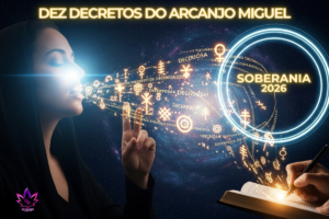 Dez decretos do Arcanjo Miguel para soberania espiritual e alquimia mental em 2026.