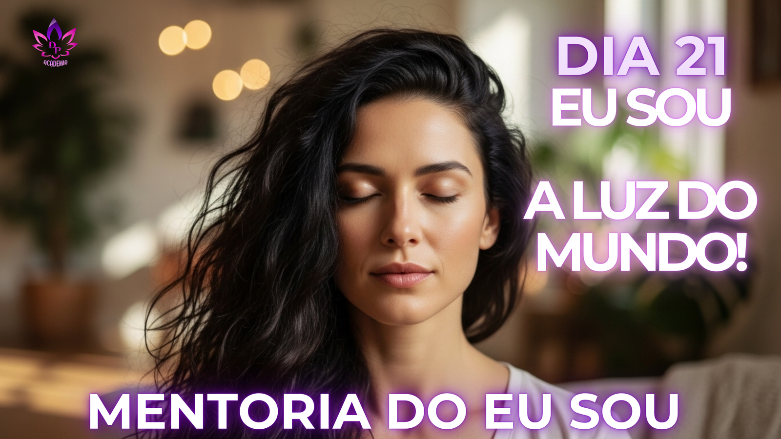 Uma pessoa caminhando em uma estrada dourada em direção a um sol brilhante no horizonte, simbolizando a Luz do Mundo e o Caminho da Vitória, tema do Decreto 21 da Mentoria Eu Sou da Academia Descobrindo Poderes em 2026.