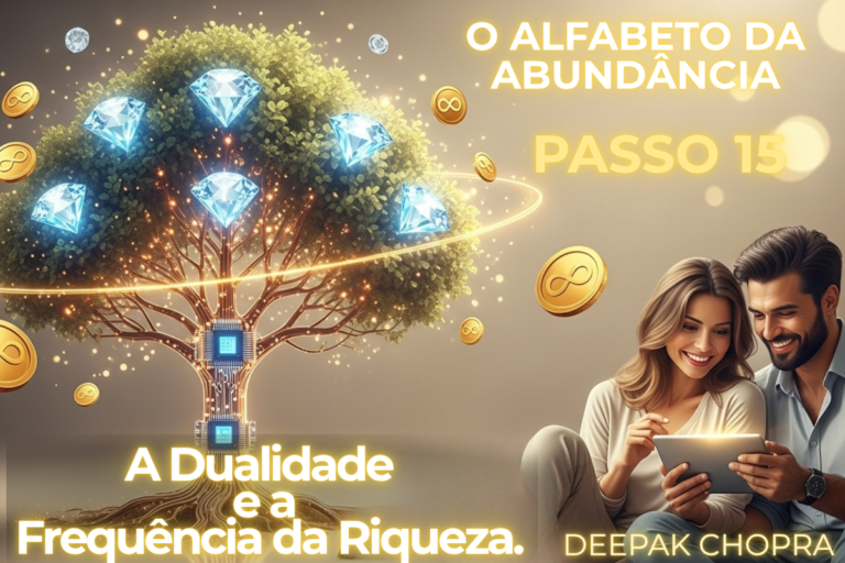 aira e Táric estudando as 7 leis espirituais e a coexistência dos opostos no Alfabeto da Abundância Passo 15 na Academia DP.