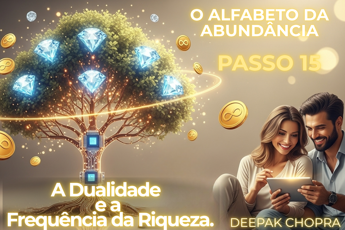 aira e Táric estudando as 7 leis espirituais e a coexistência dos opostos no Alfabeto da Abundância Passo 15 na Academia DP.