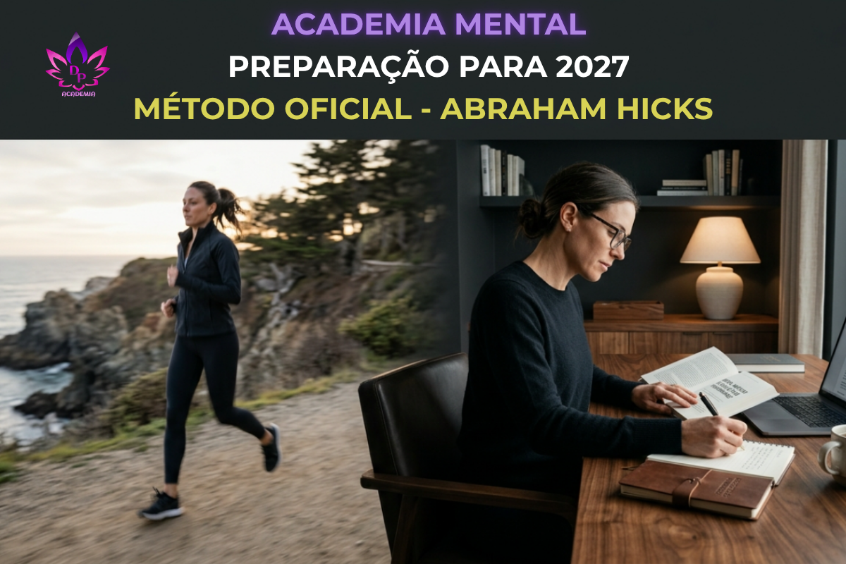 Capa oficial da Academia Mental sobre os 22 processos abraham hicks para a preparação em 2027
